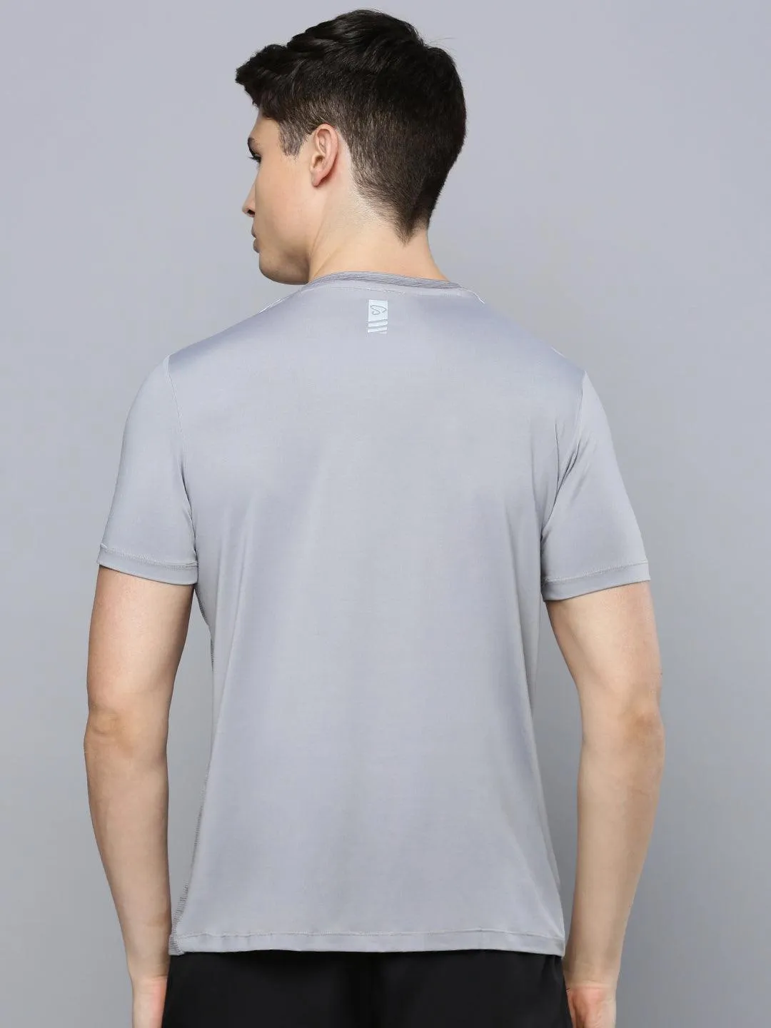 Sporto Men's Instacool Printed Round Neck Tee - Grey