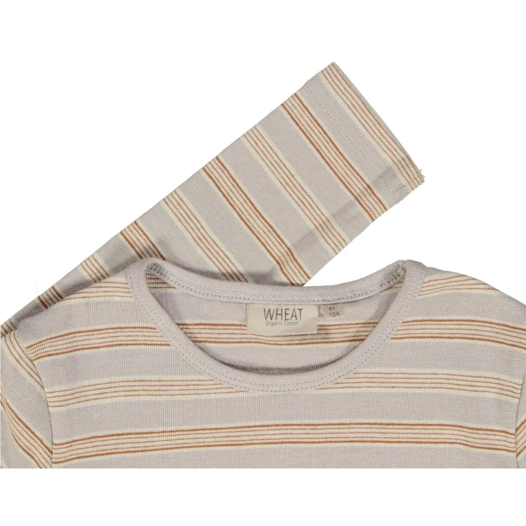 T-Shirt Striped LS - morning dove stripe