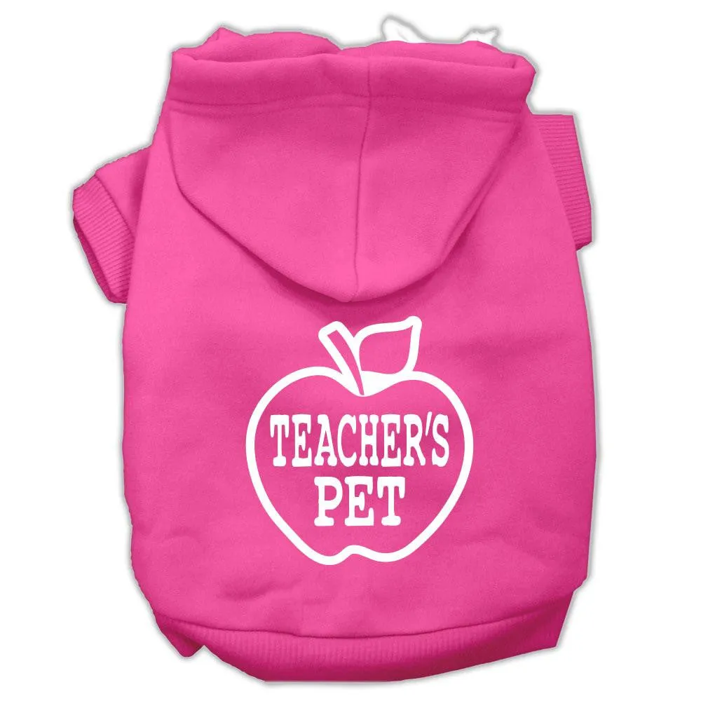 Teachers Pet Screen Print Pet Hoodies Bright Pink Size XL (16)