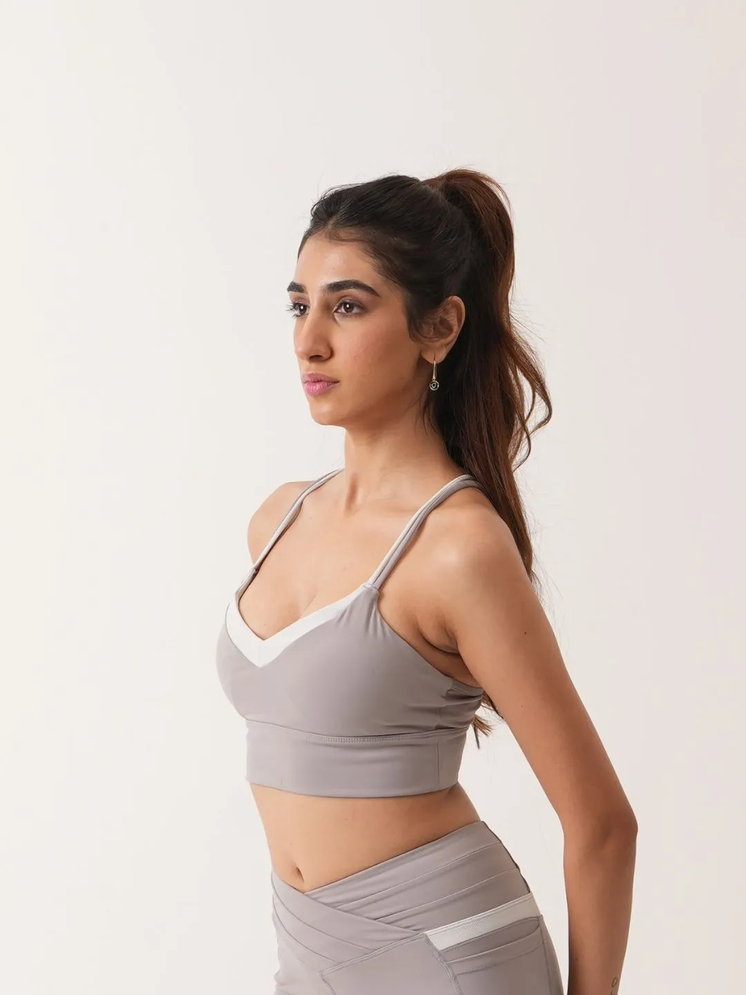 Toned Down Sports Bra in Stone Grey