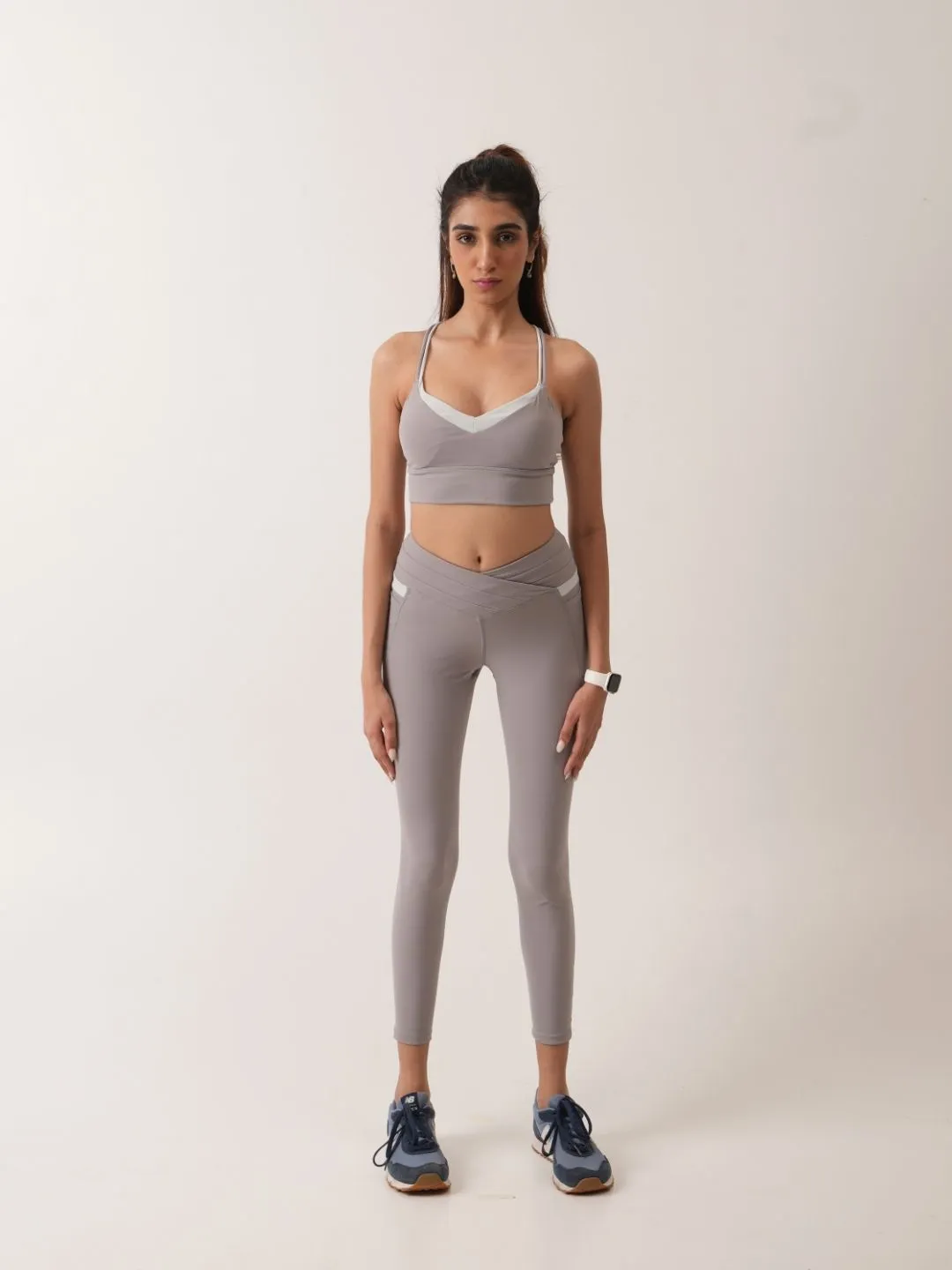 Toned Down Sports Bra in Stone Grey