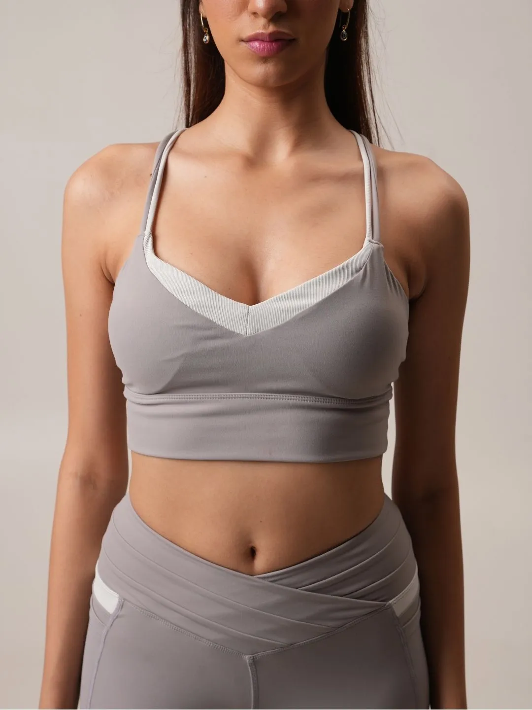 Toned Down Sports Bra in Stone Grey