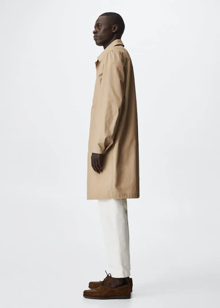 Water-repellent cotton trench coat