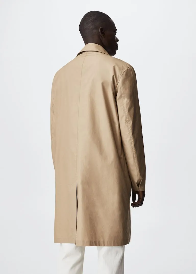 Water-repellent cotton trench coat