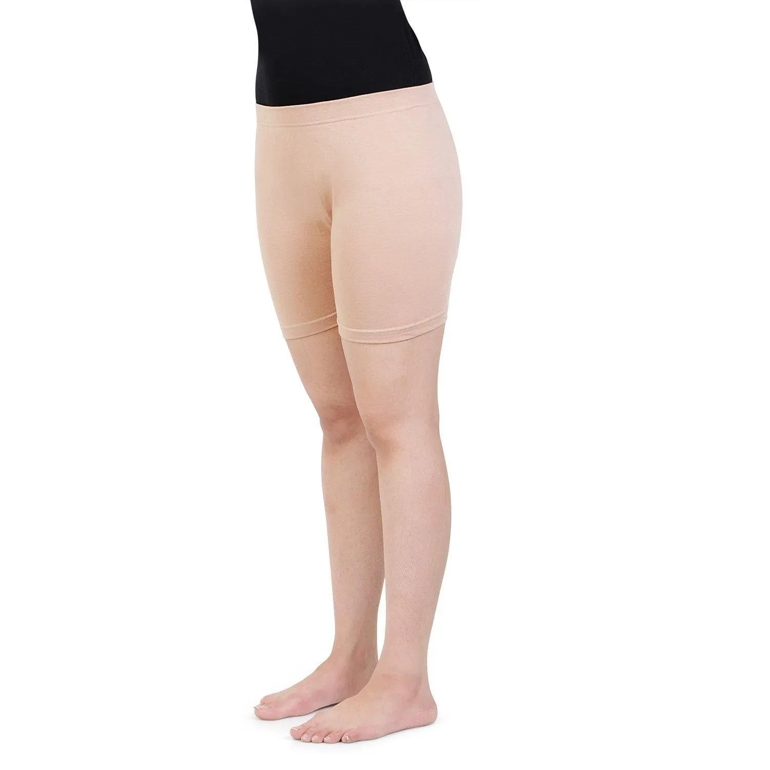 Women Plain Seamless Cycling Shorts - Skin