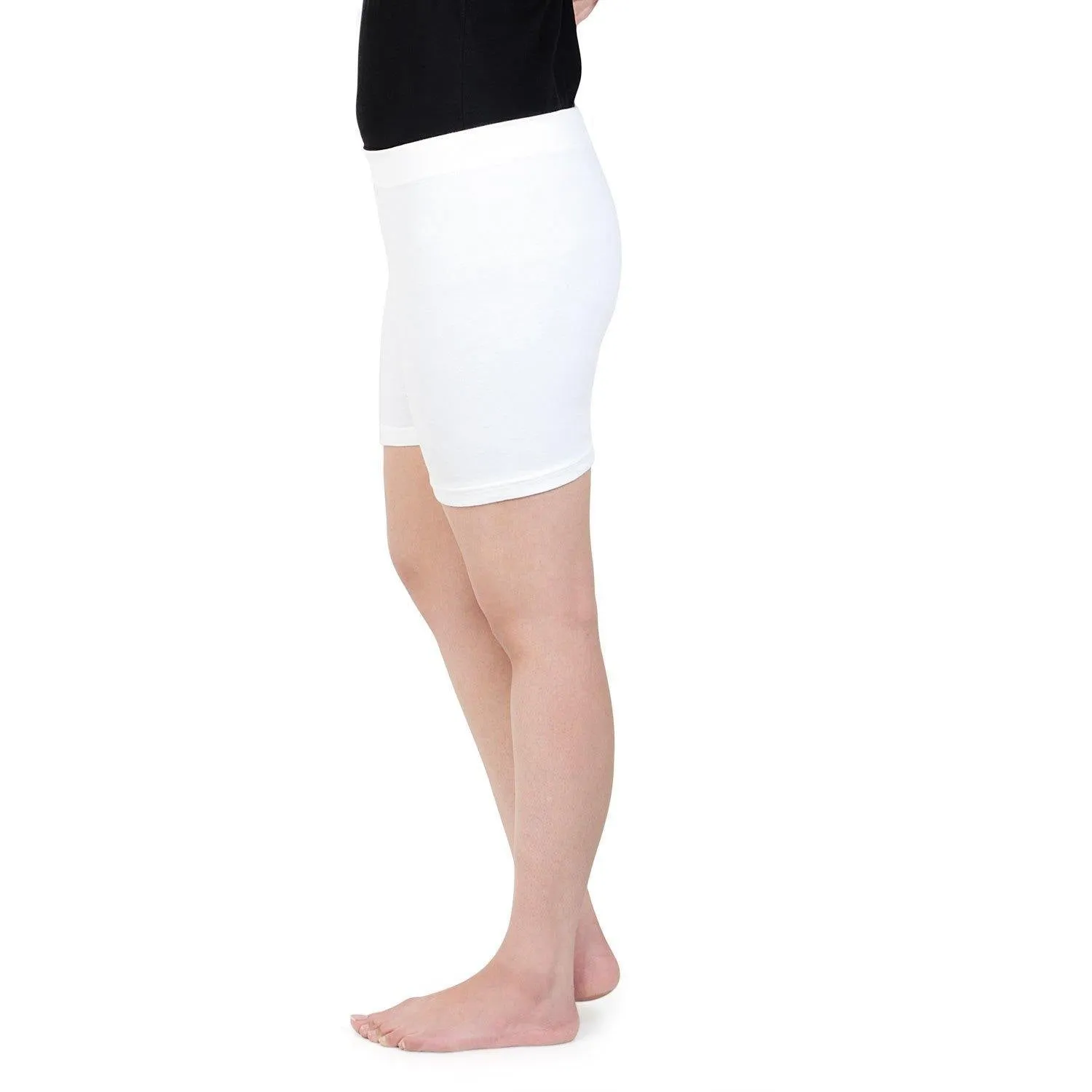 Women Plain Seamless Under Skirts - White