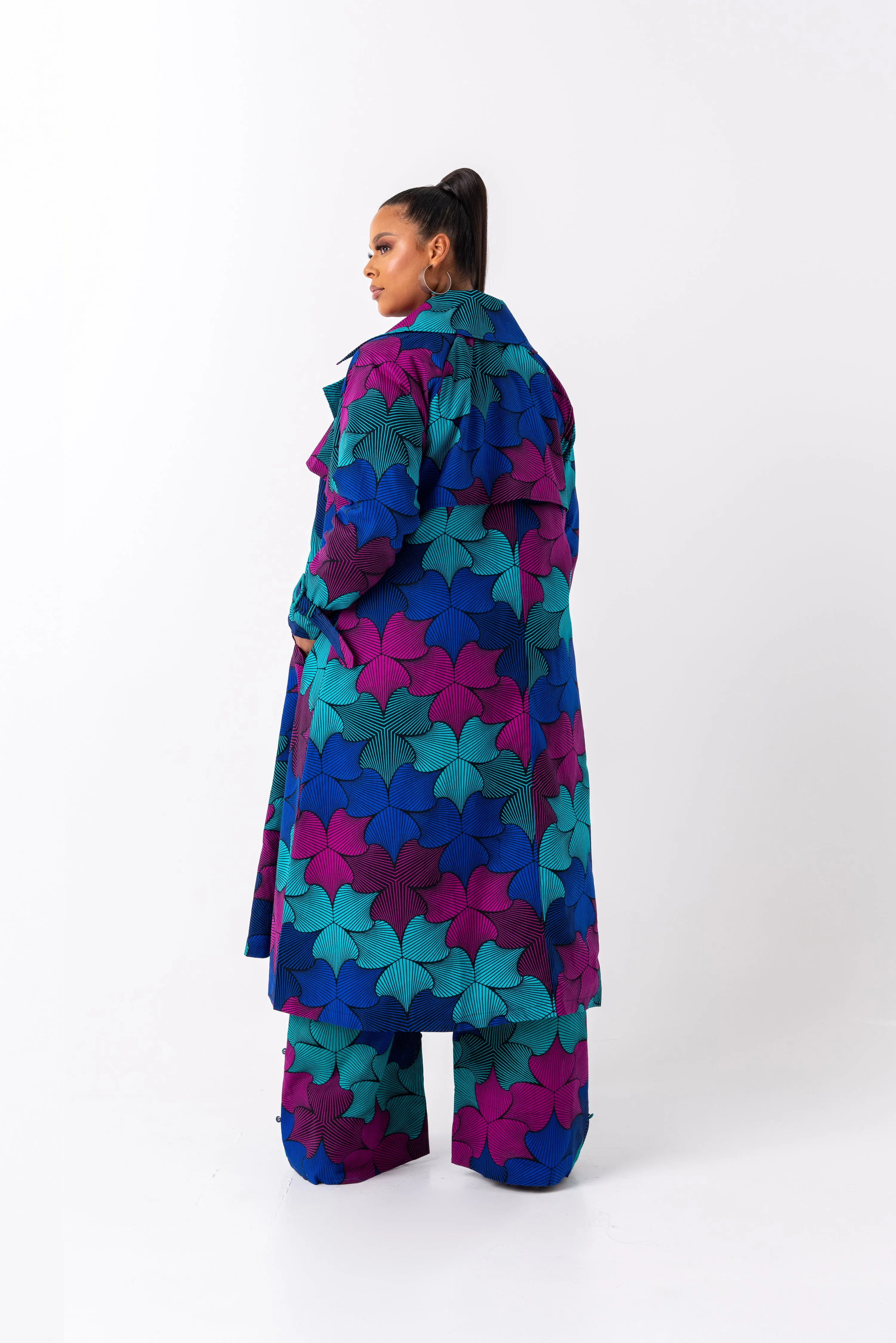 ZURI African Print Trench Jacket