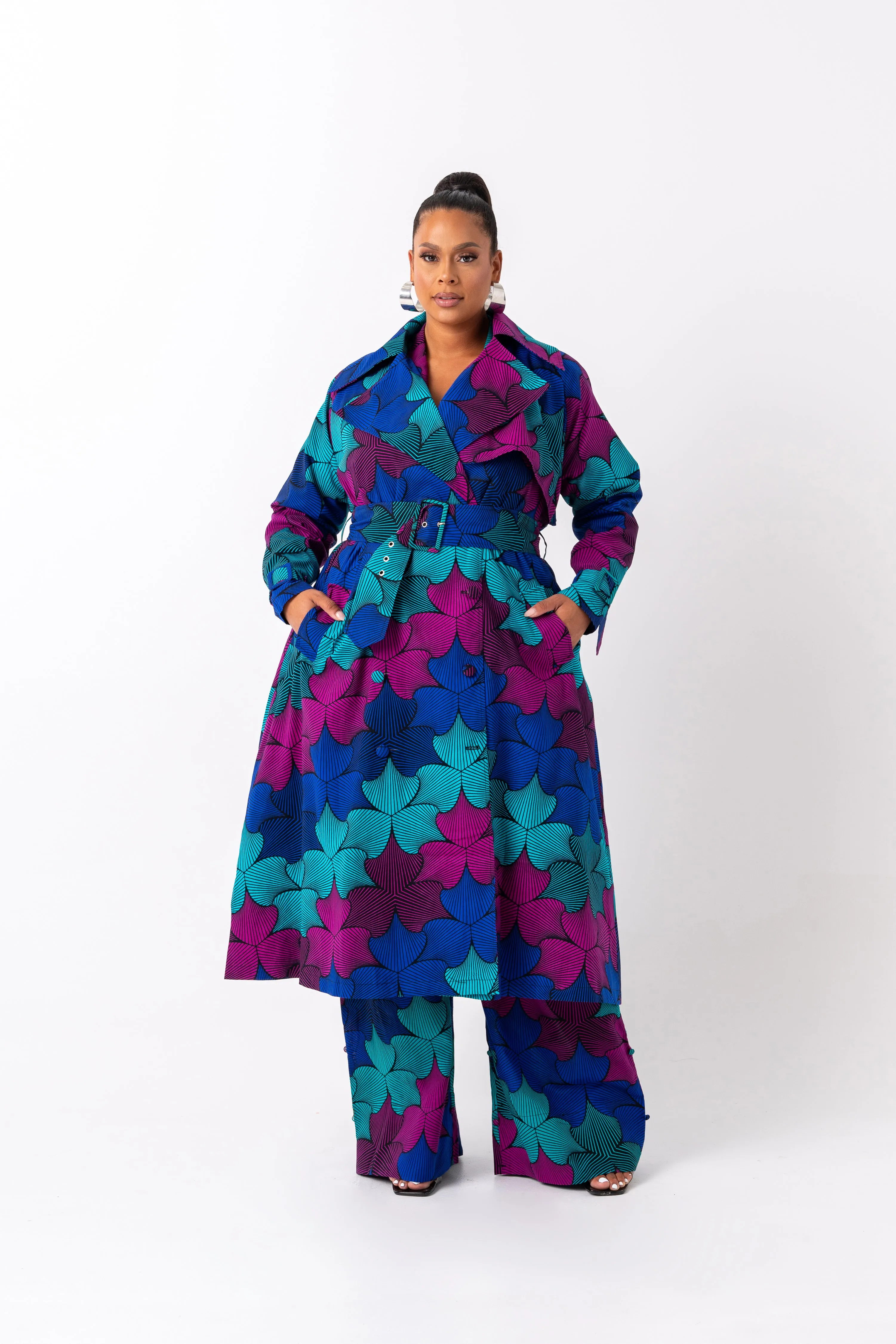 ZURI African Print Trench Jacket