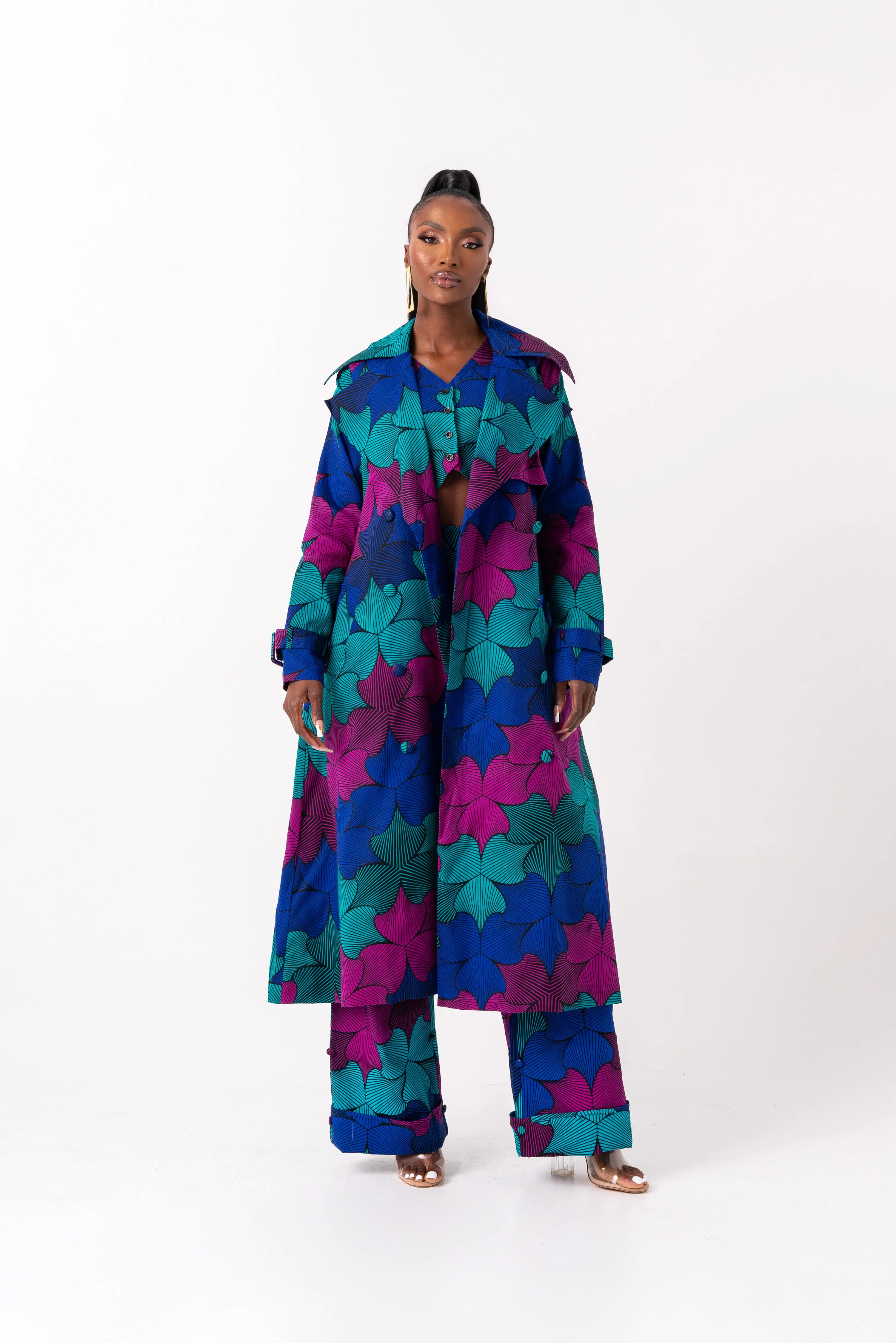 ZURI African Print Trench Jacket